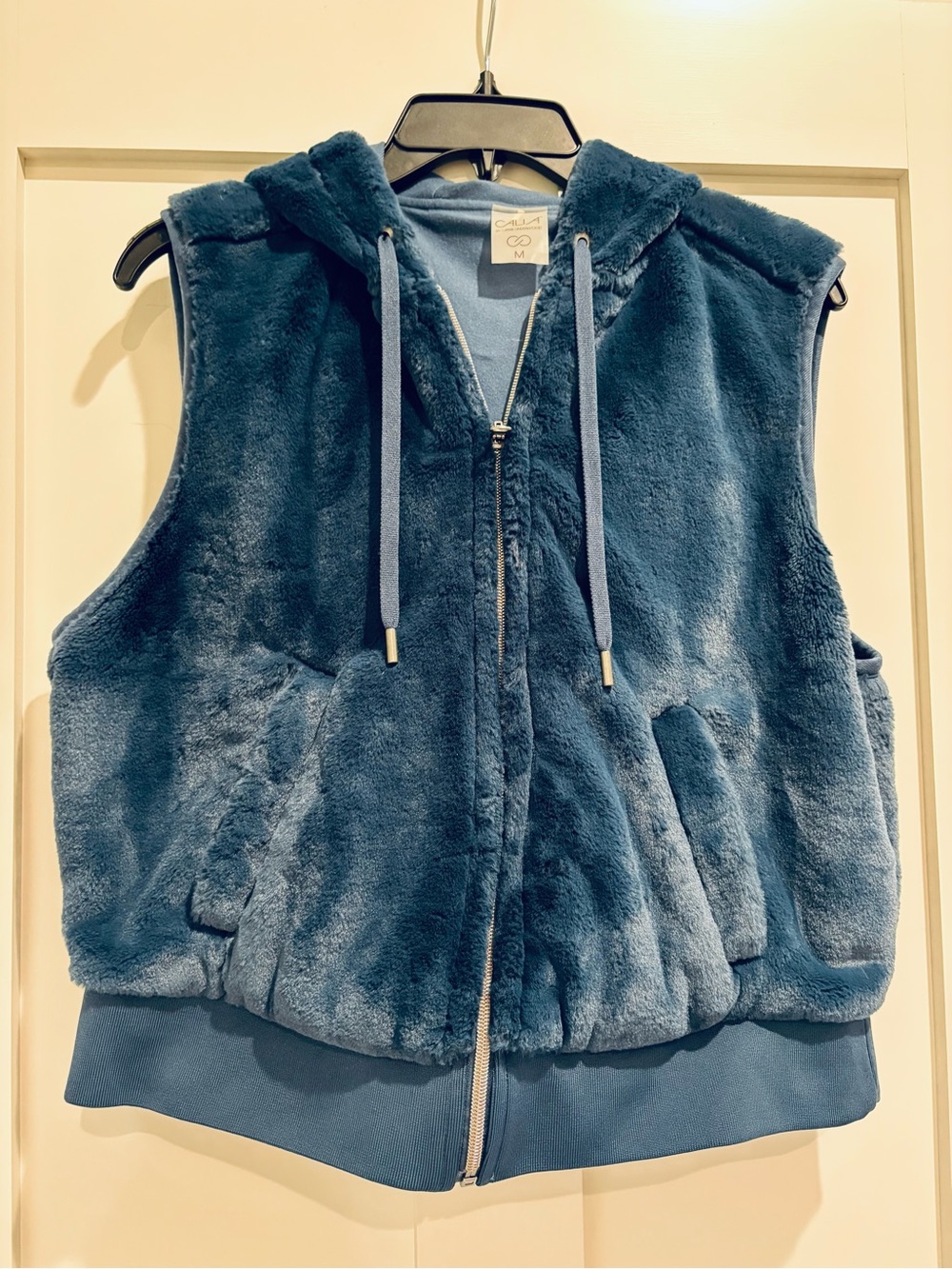 Calia Cozy Plush Hooded Vest - Blue